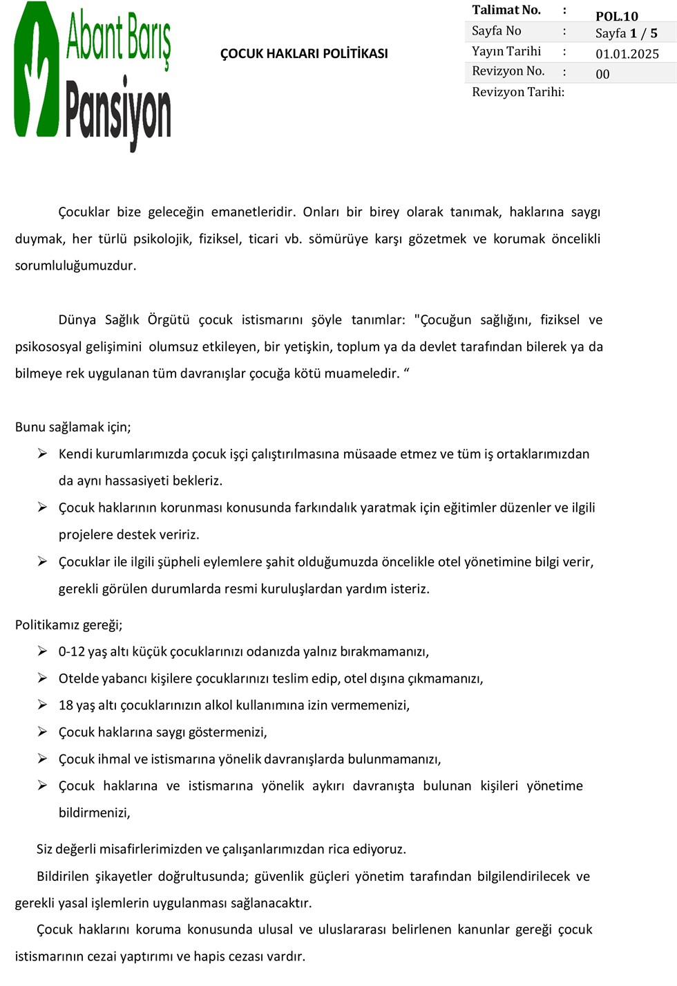 Çocuk Hakları Politikası görseli